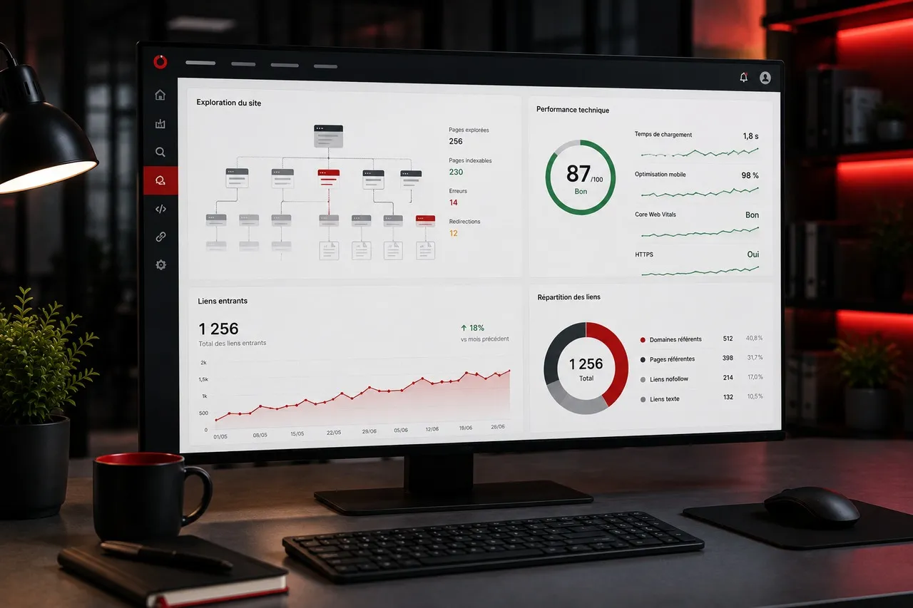 Suivi SEO : analyse du crawl, du code HTML et de la qualité des backlinks d'un site internet